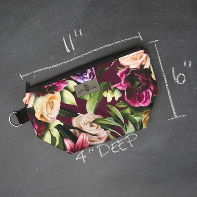 Small Zip Top Project Bag in Purple Romance Floral