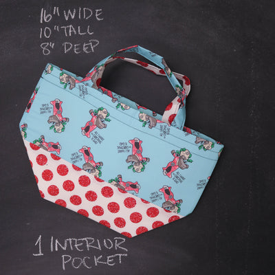Bucket Tote Bag in Holiday Demi "All I Want For Christmas is Ewe."