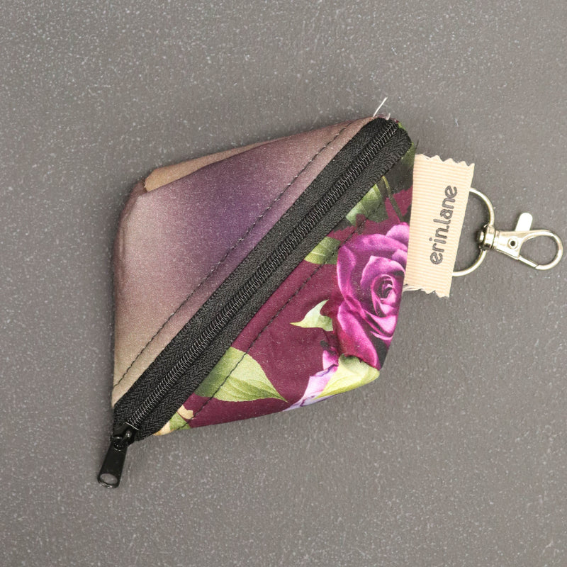 Notions Gem Key Fob for Knitters and Crocheters in Purple Romance Floral