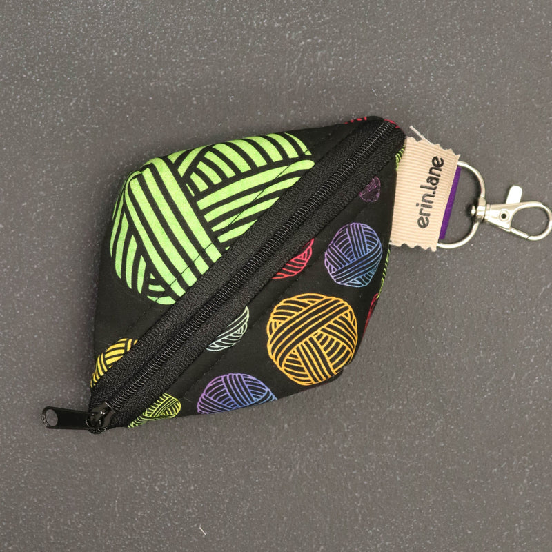 Notions Gem Key Fob for Knitters and Crocheters in Watercolor Yarn