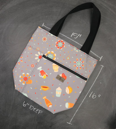 Worth Doing Library Style Tote Bag in Let's Get Toddy