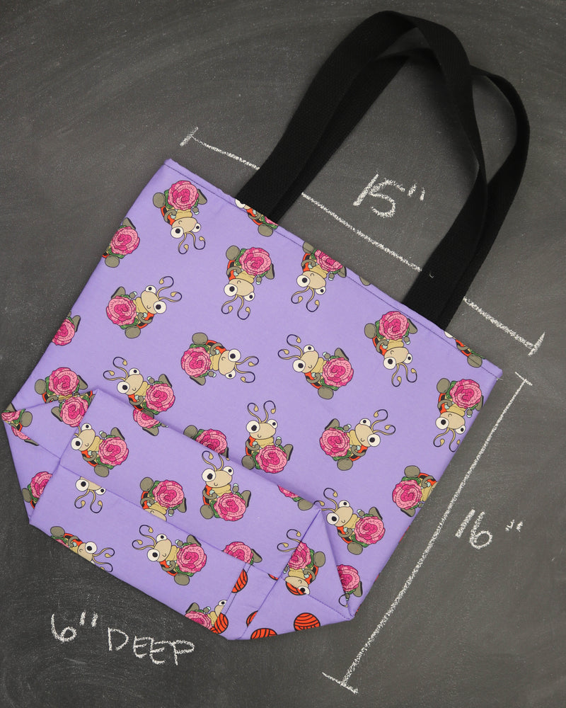 Worth Doing Library Style Tote Bag in Lily the Ladybug