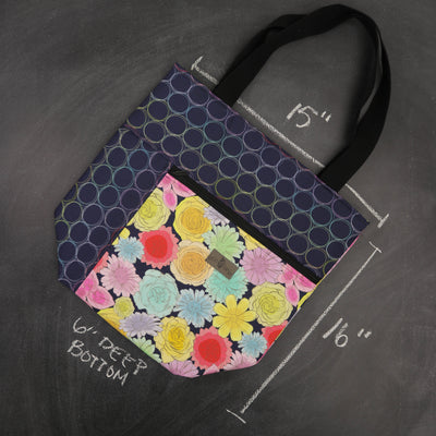 Worth Doing Library Style Tote in Watercolor Wilds