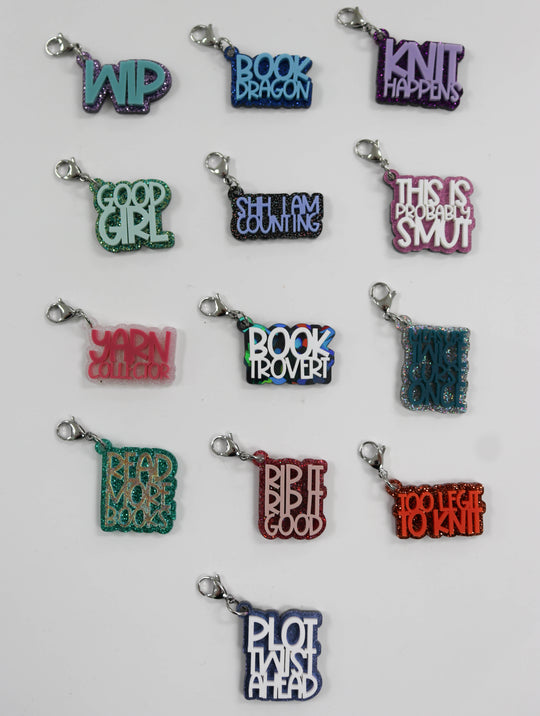 Stacked Acrylic Saying Charm