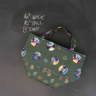 Bucket Tote Bag in Obsidian Garden