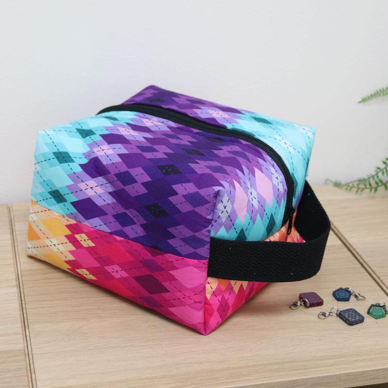 Block It Out Project Bag in Argyle Dusk