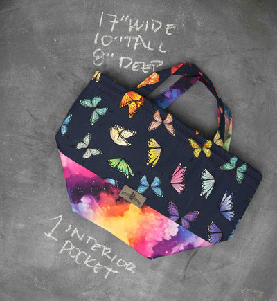 Bucket Tote Bag in Obsidian Garden