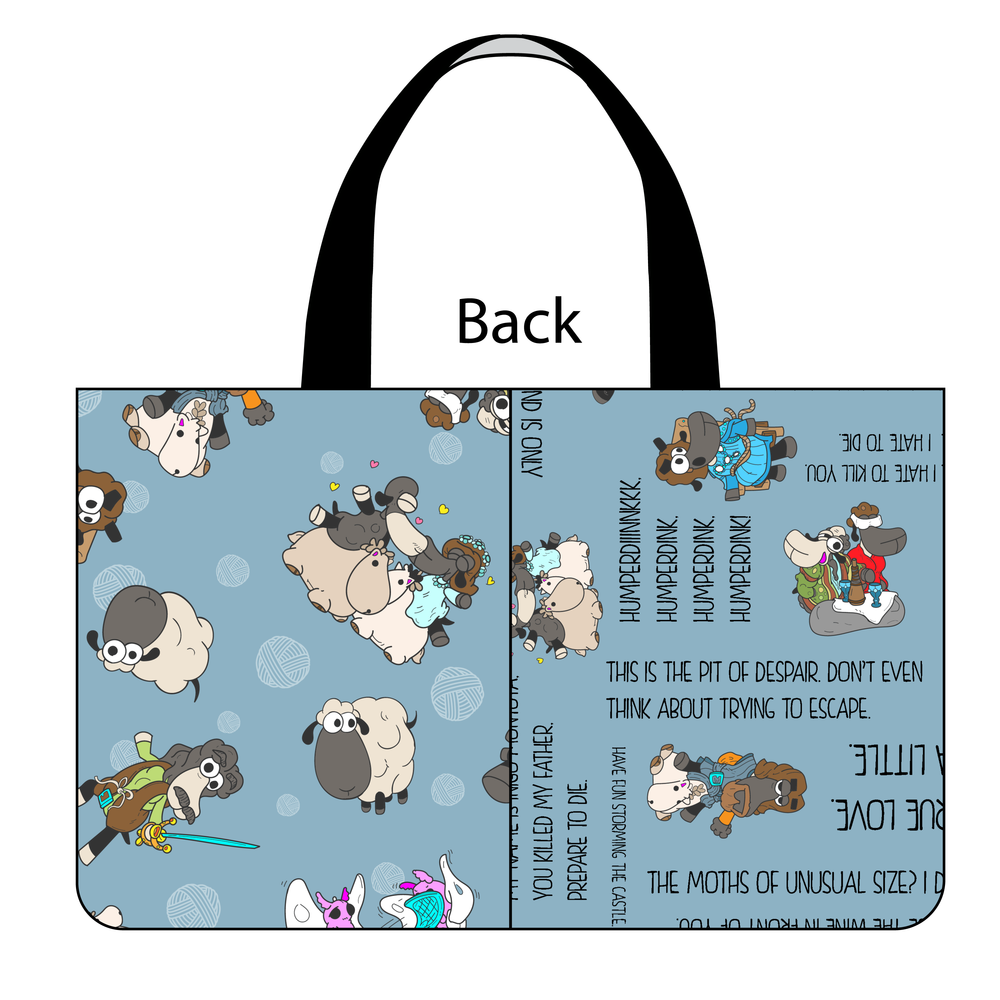 Side Kick Tote Bag in Princess Bride Sheeple