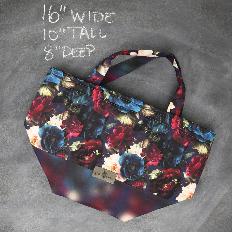 Bucket Tote Bag in Obsidian Garden