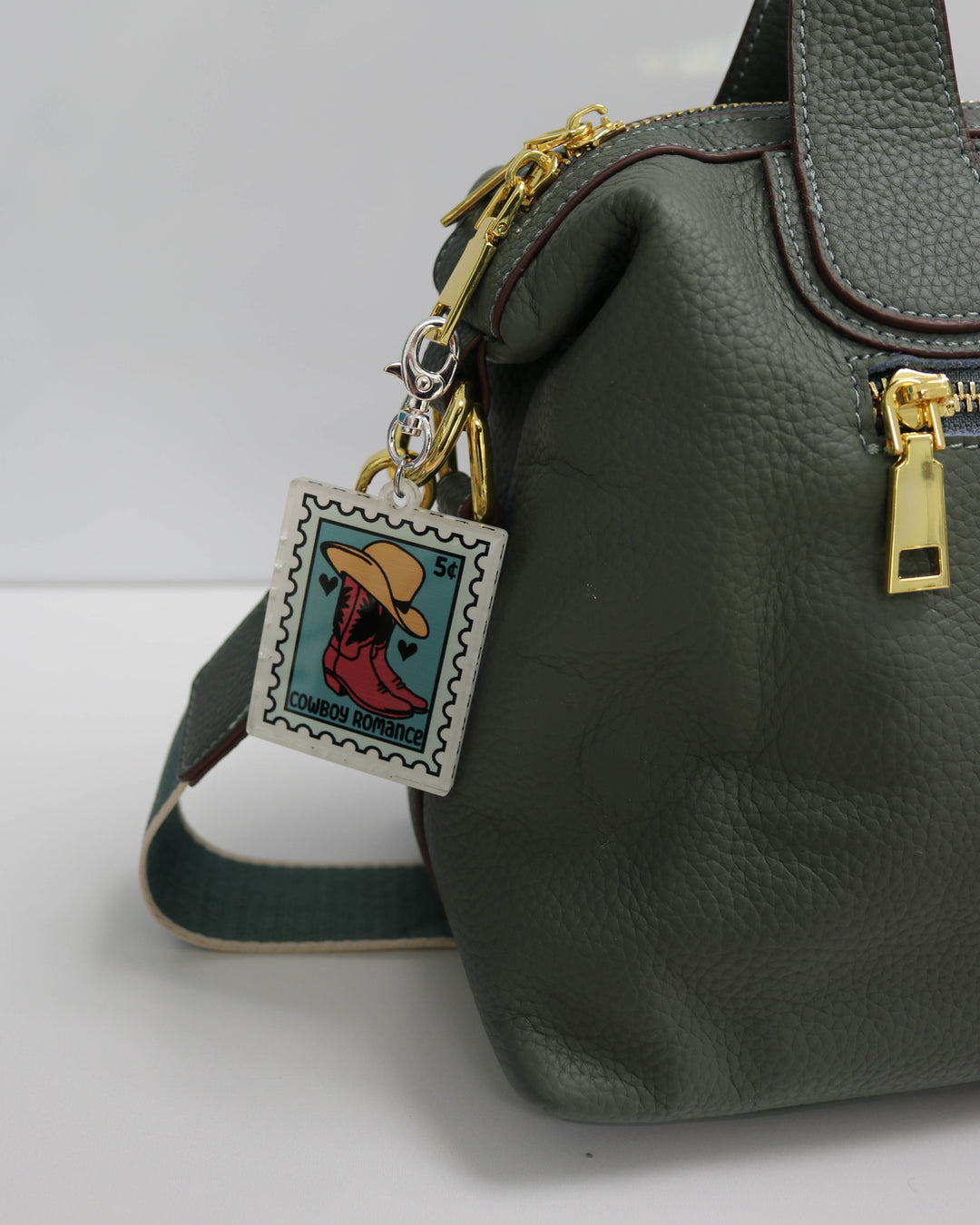Bag Charm in Cowboy Romance Stamp