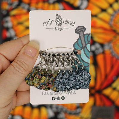 Crochet Stitch Marker Set in Flight of the Monarch