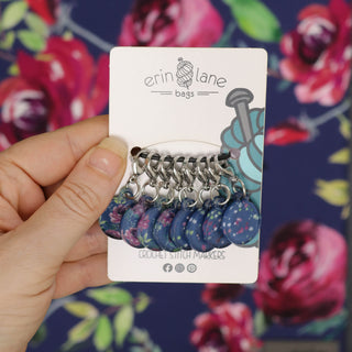 Crochet Stitch Marker Set in Garnet Terrace