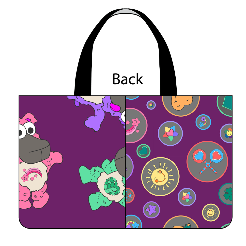 Side Kick Tote Bag in Care Bears Sheeple
