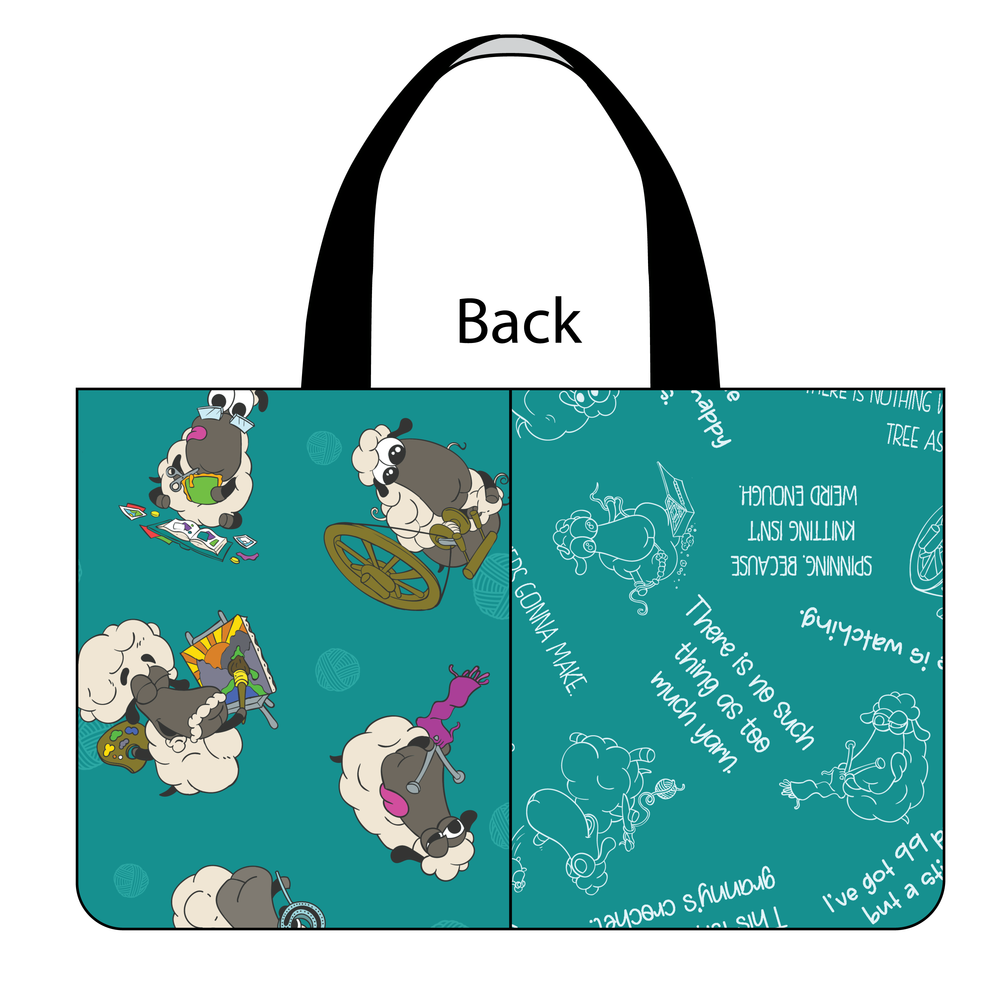 Side Kick Tote Bag in Crafting Sheeple
