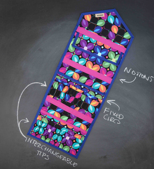 KnitPack Double Duty Interchangeable Knitting Needle Organizer in Birds in Bloom