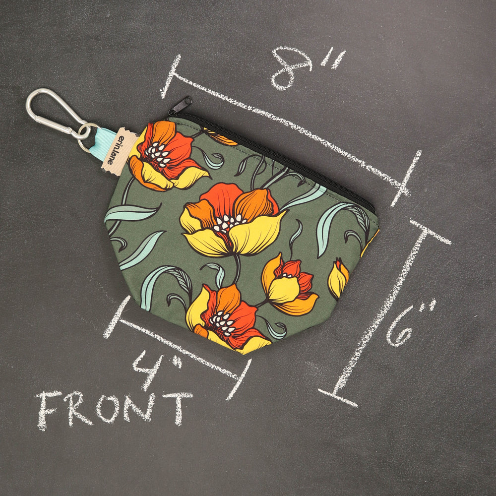 Dice Project Bag in Fire Flowers