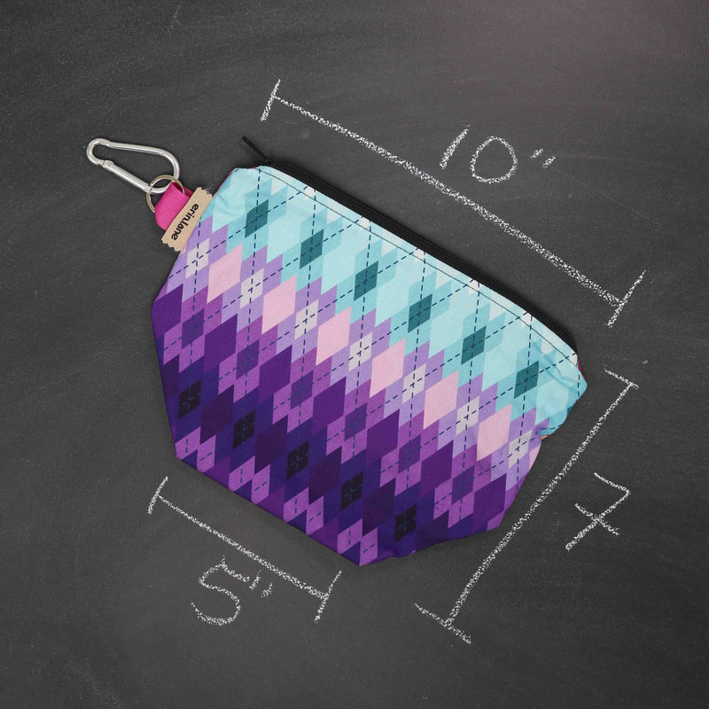 Dice A Lot Project Bag in Argyle Dusk