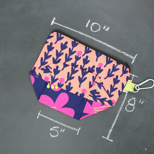 Dice A Lot Zippered Bag in Midnight Swim