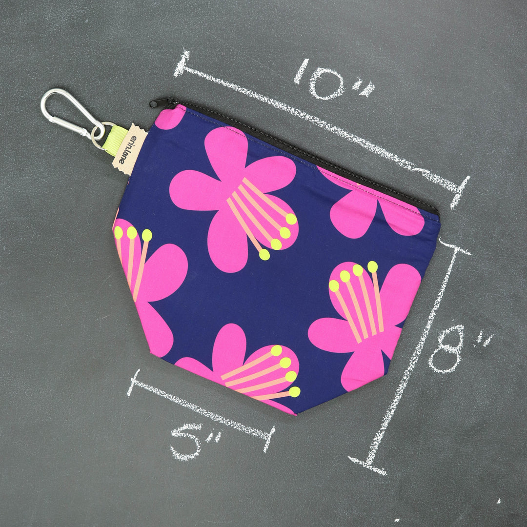 Dice A Lot Zippered Bag in Midnight Swim