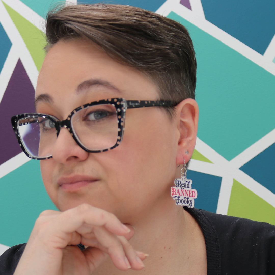 Acrylic Earrings in Read Banned Books
