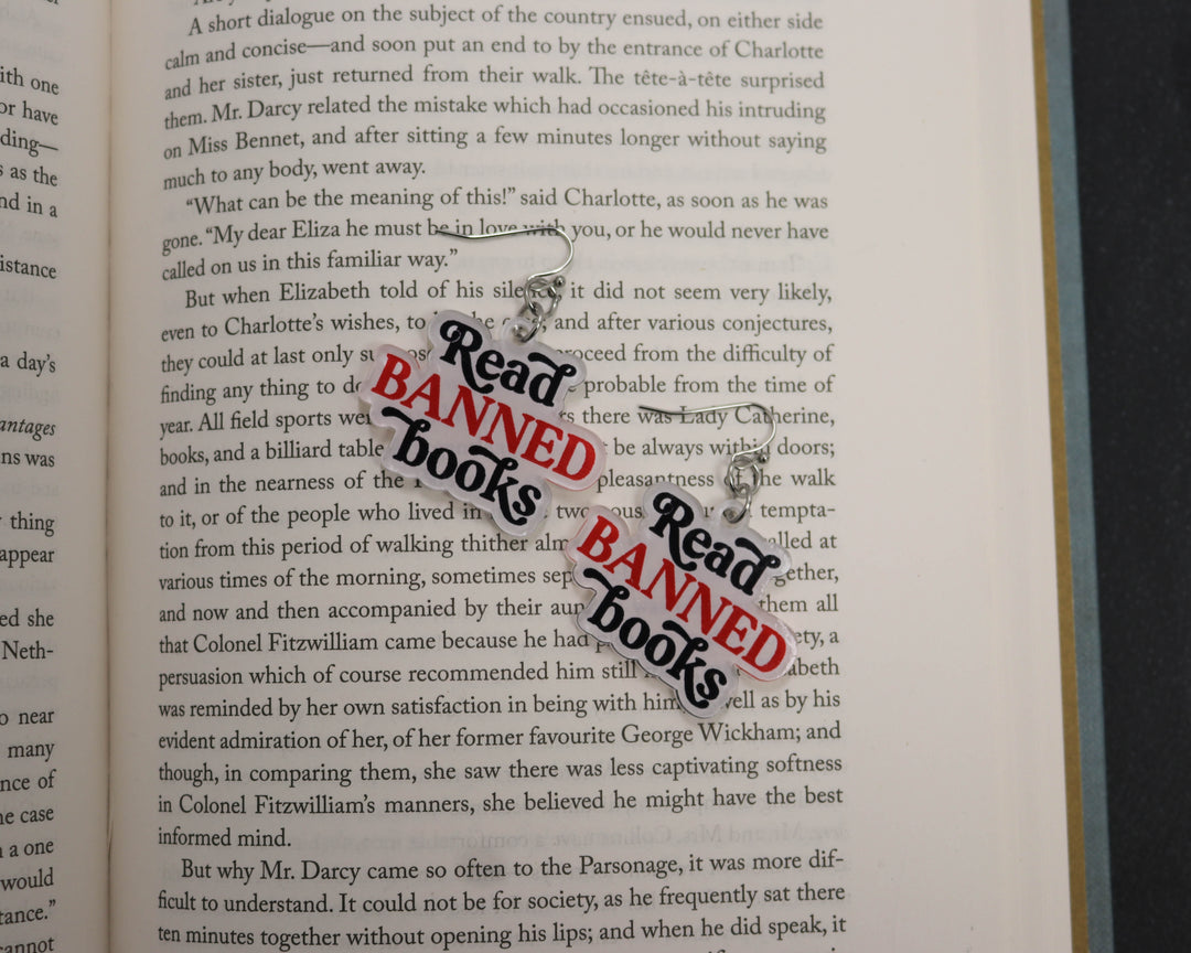 Acrylic Earrings in Read Banned Books