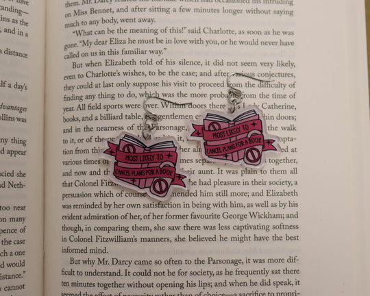 Acrylic Earrings in Most Likely to Cancel Plans for a Book