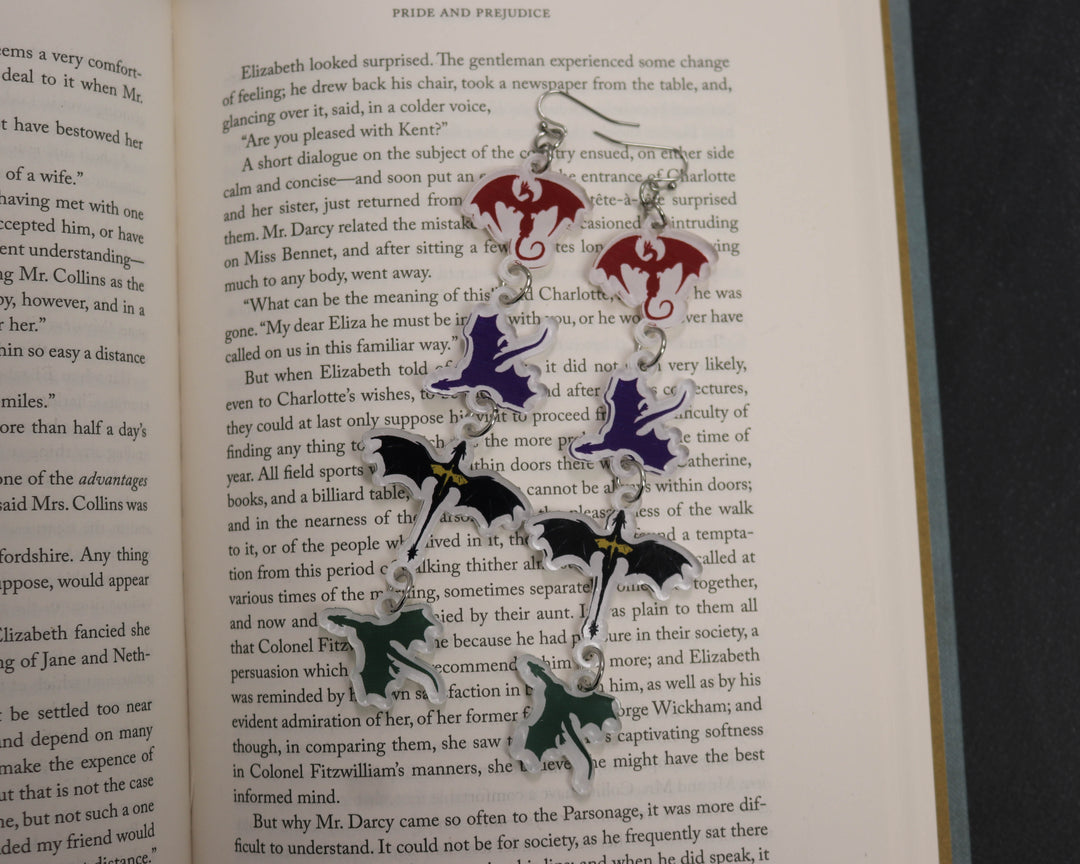 Unhinged Acrylic Earrings In Dragons Drop