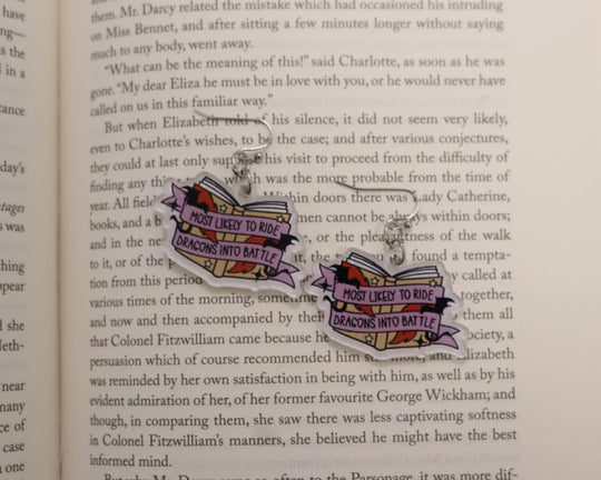 Acrylic Earrings in Most Likely to Ride Dragons into Battle