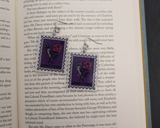 Acrylic Earrings in Enemies to Lovers Stamp