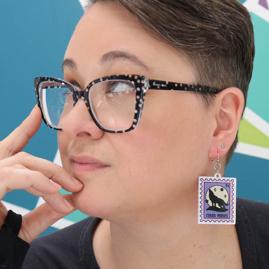 Acrylic Earrings in Romantasy Stamp