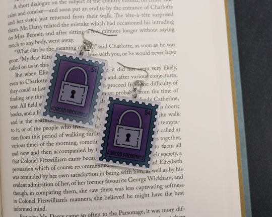 Acrylic Earrings in Forced Proximity Stamp