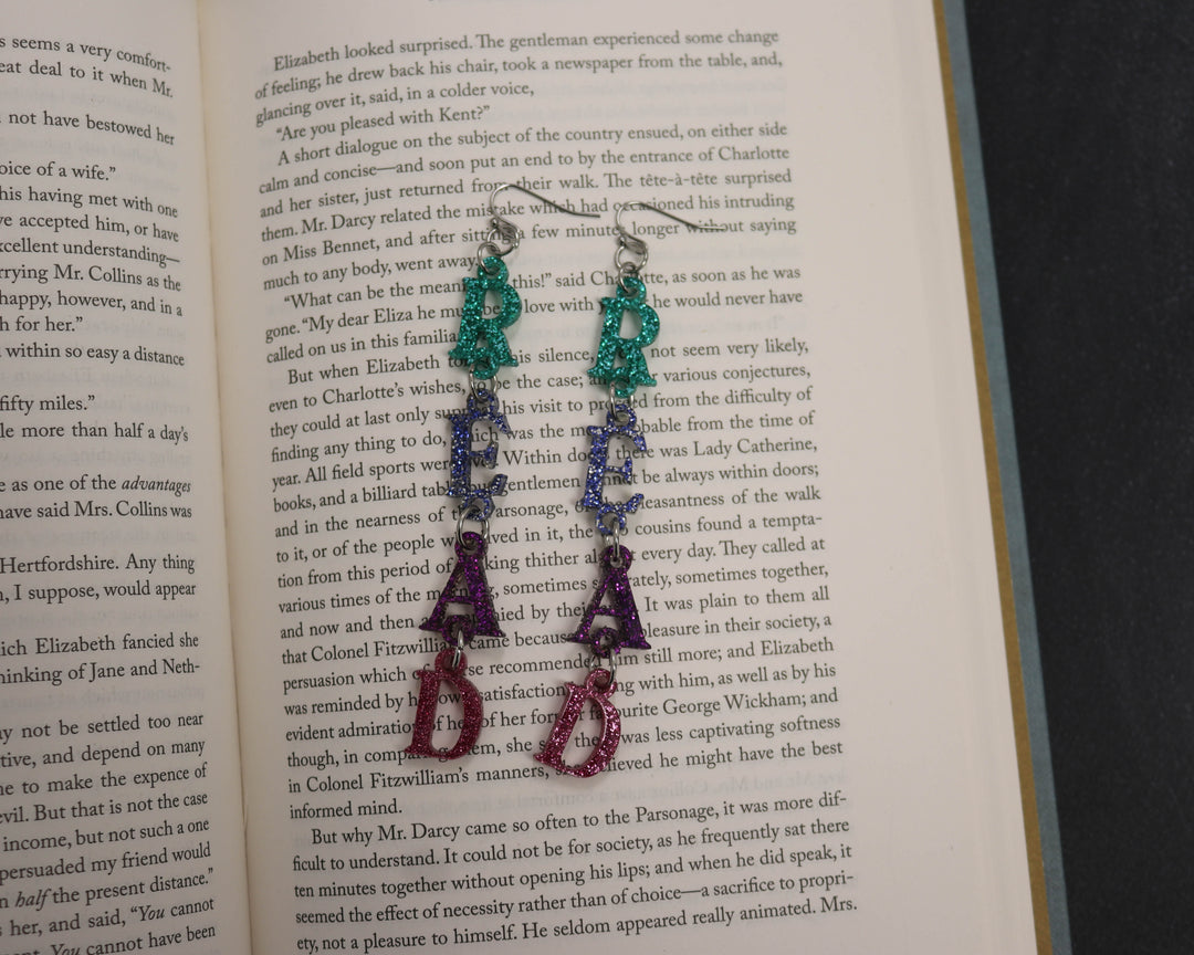 Unhinged Acrylic Earrings In Glitter Read Cool