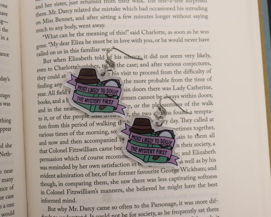 Acrylic Earrings in Most Likely to Solve the Mystery First