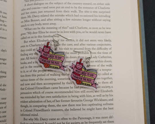 Acrylic Earrings in Most Likely to Say I Read for the Plot