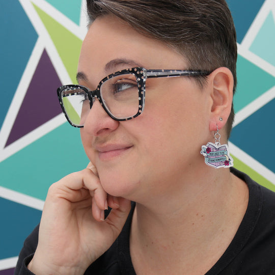 Acrylic Earrings in Most Likely to Pick a Book for Research