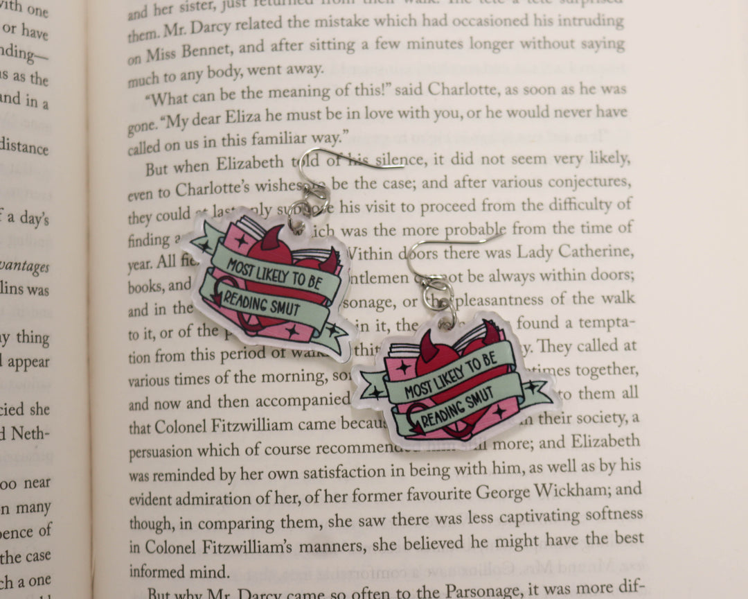 Acrylic Earrings in Most Likely to be Reading Smut