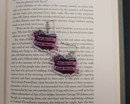 Acrylic Earrings in Most Likely to be Reading Thrillers