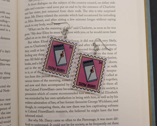 Acrylic Earrings in Slow Burn Stamp