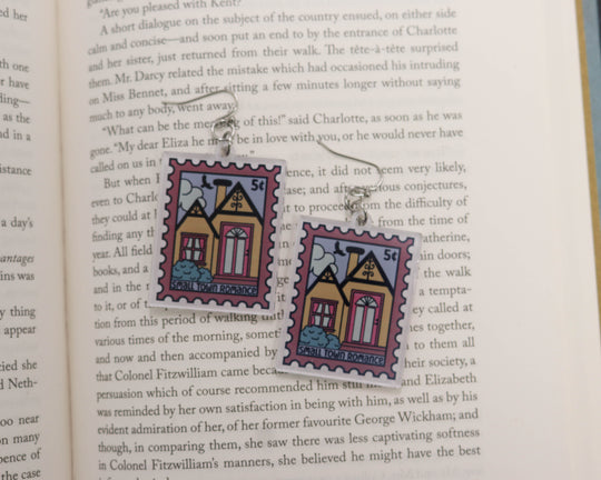 Acrylic Earrings in Small Town Romance Stamp