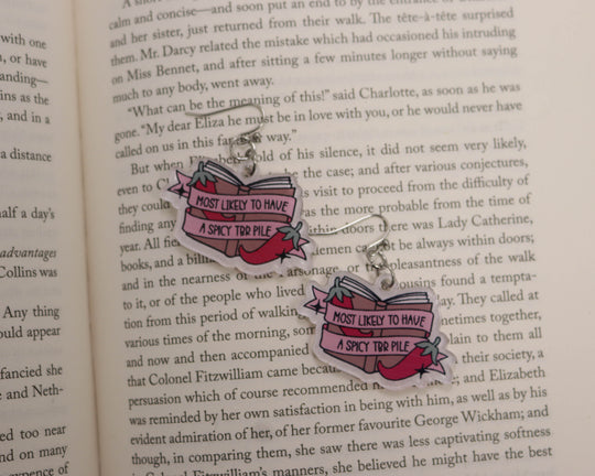 Acrylic Earrings in Most Likely to Have a Spicy TBR Pile
