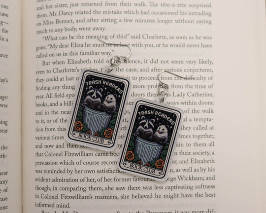 Acrylic Earrings in Trash Readers