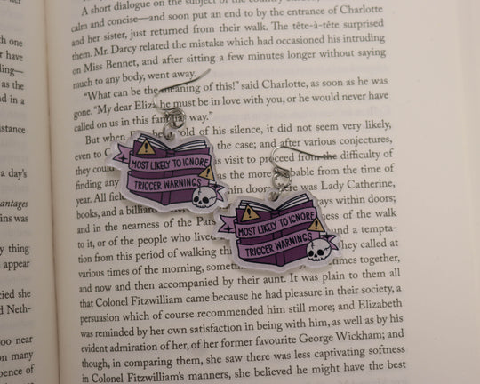Acrylic Earrings in Most Likely to Ignore Trigger Warnings