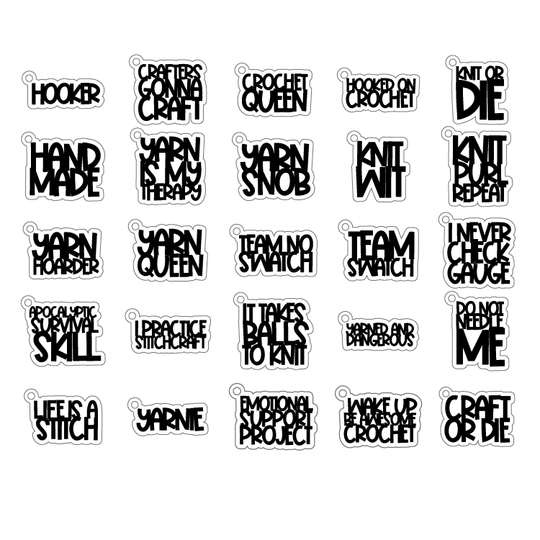 Stacked Acrylic Saying Charm