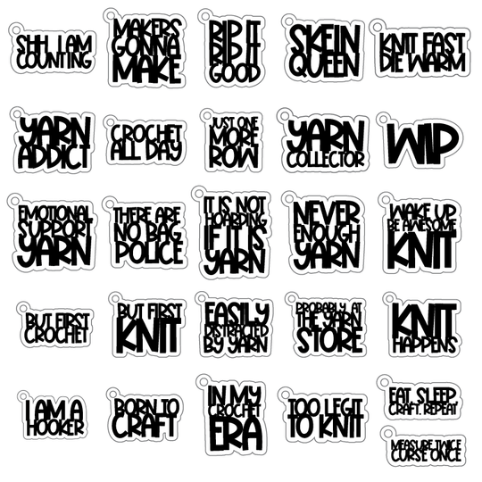 Stacked Acrylic Saying Charm