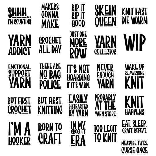 Phrase Charm Bag and Bookmark Embellishment