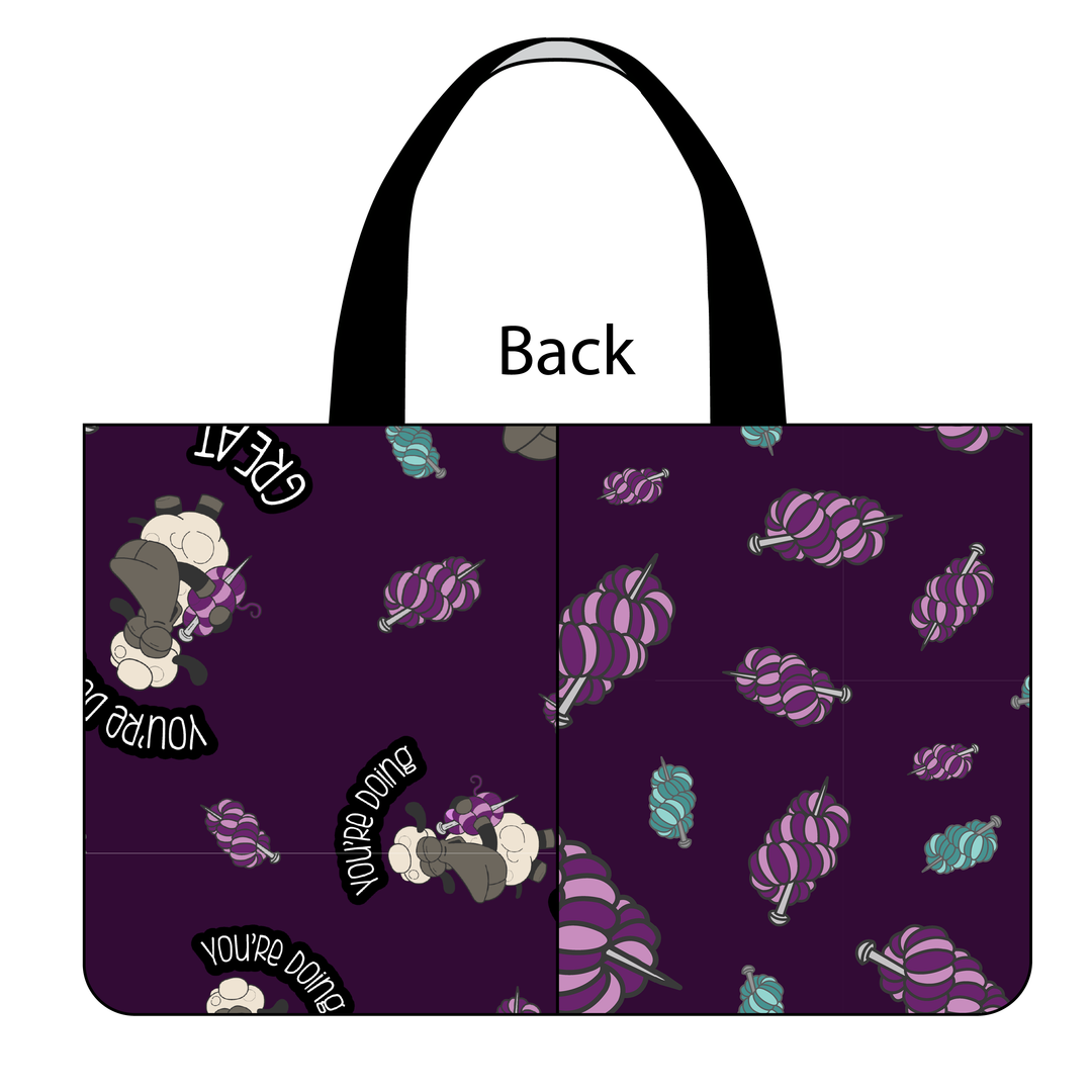 Side Kick Tote Bag in You're Doing Great Sheeple