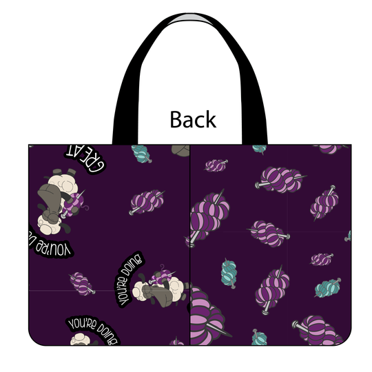 Side Kick Tote Bag in You're Doing Great Sheeple