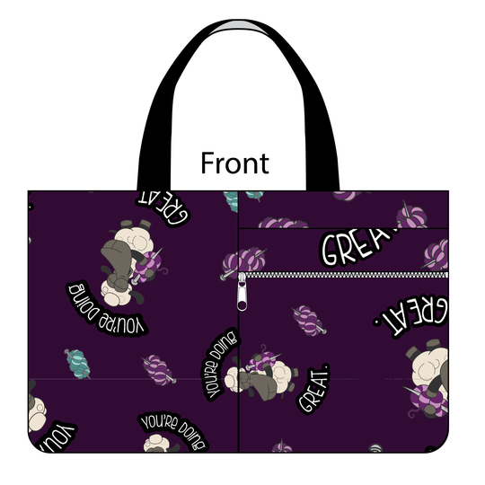 Side Kick Tote Bag in You're Doing Great Sheeple