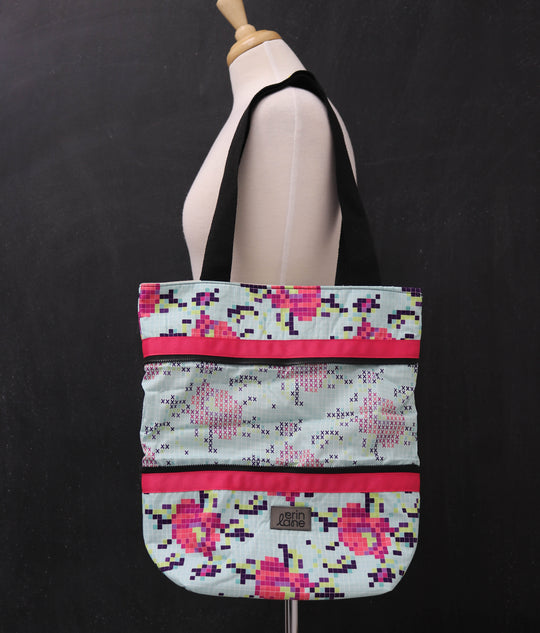Hidden Potential Expanding Tote Bag in 8 BIt Bloom