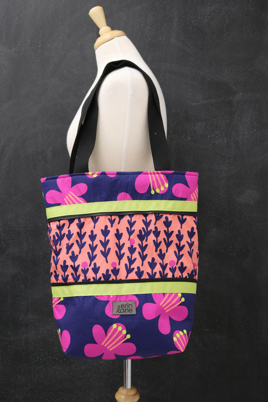 Hidden Potential Expanding Tote Bag in Midnight Swim